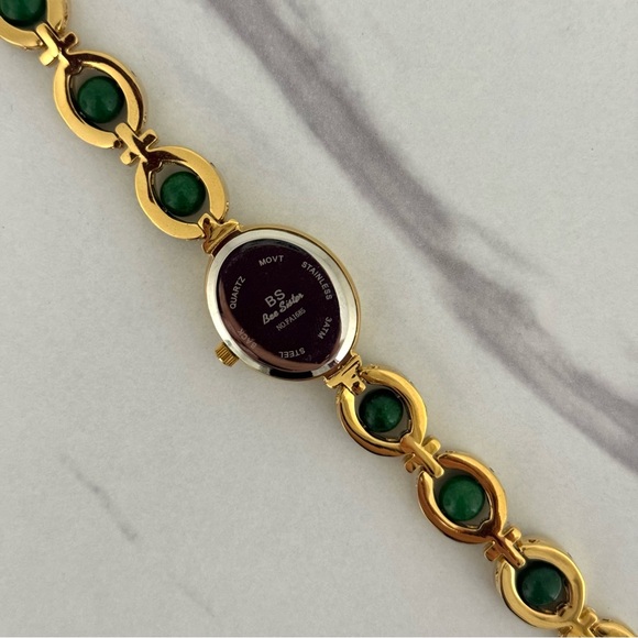 Retro Gold n Green Dial With Green Accents Women Vintage Inspired Y2K Oval Watch - Picture 6 of 6